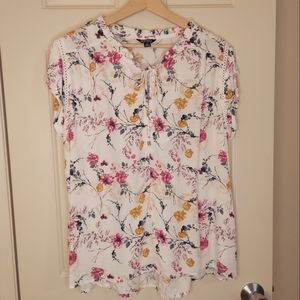 Buffalo David Bitton Floral Top Sz Medium White